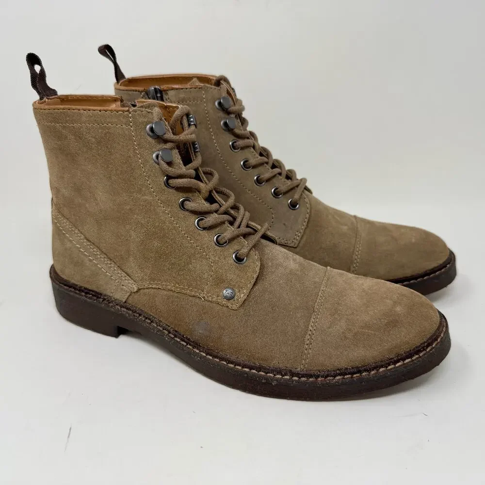 Steve Madden Ankle Boots Cap Toe Suede Brand New W/O Box Mens 9 Brown S-1539